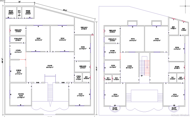 Spacious 72x68 Two-Story House Plan in AutoCAD DWG Format