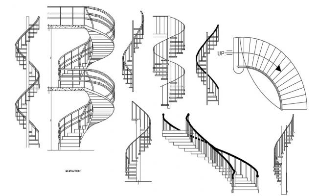 Spiral Staircase Dwg Free Cad Blocks Download Pin On Rustic Farmhouse