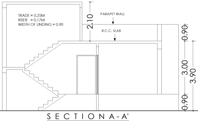 Stair Section Layout Details AutoCAD DWG Download