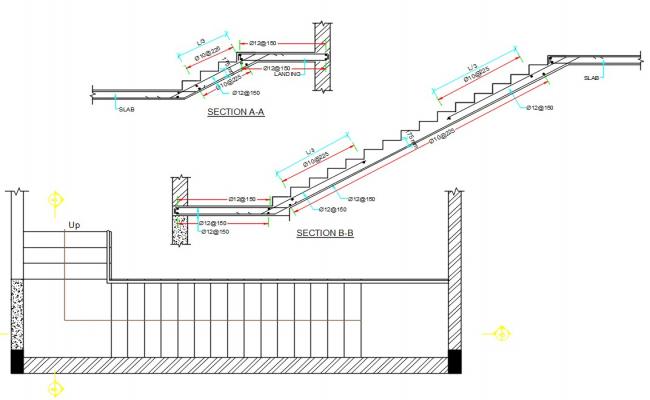 Staircase Section Drawing Free DWG File