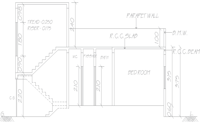 Staircase Section Layout Design – AutoCAD DWG 