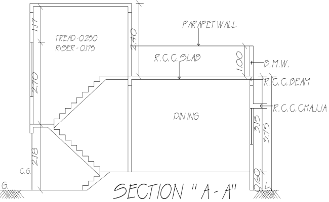 Staircase Section Plan Layout Design | AutoCAD DWG Download File 