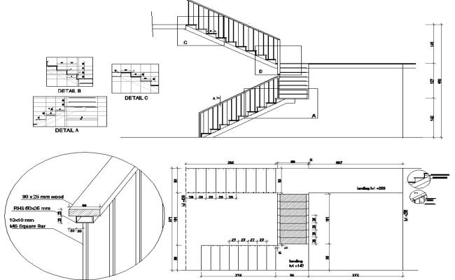 Steel Stair details dwg cad files 