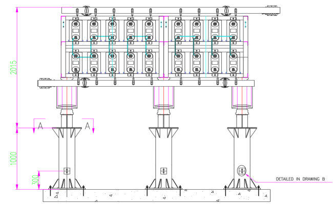 Steel Support Structure for FC7 Capacitor in CAD DWG File