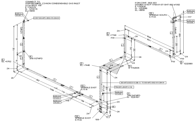 Stress Pipeline Layout Plan Design AutoCAD DWG File