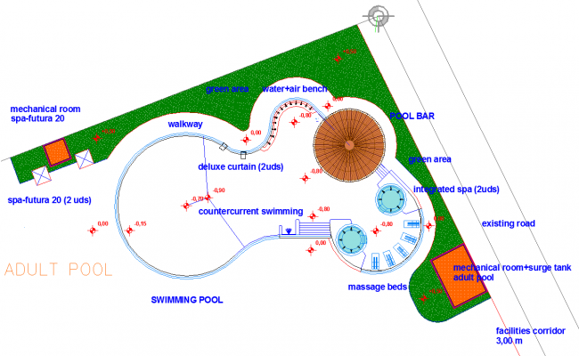 Swimming Layout plan dwg file