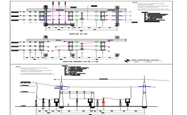 Switchyard Elevation Plan DWG File