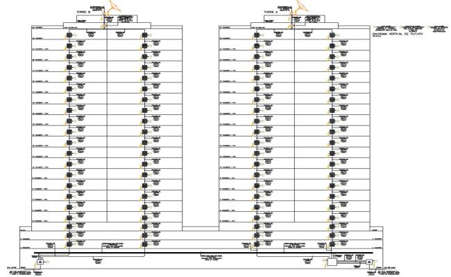 TV CATV Vertical Distribution Diagram for High-Rise Towers