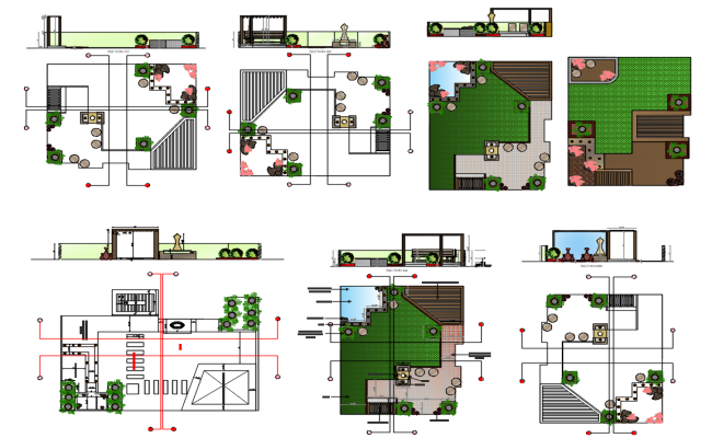 Terrace Garden Landscaping CAD Drawing Plan for Modern Interiors
