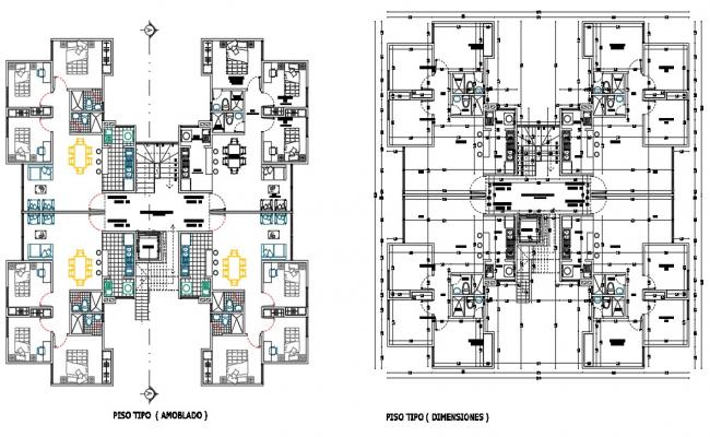 3BHK Apartment House 2D Floor Plan in AutoCAD DWG Drawing File