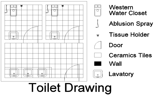 Toilet Detail Drawing Plan DWG AutoCAD file