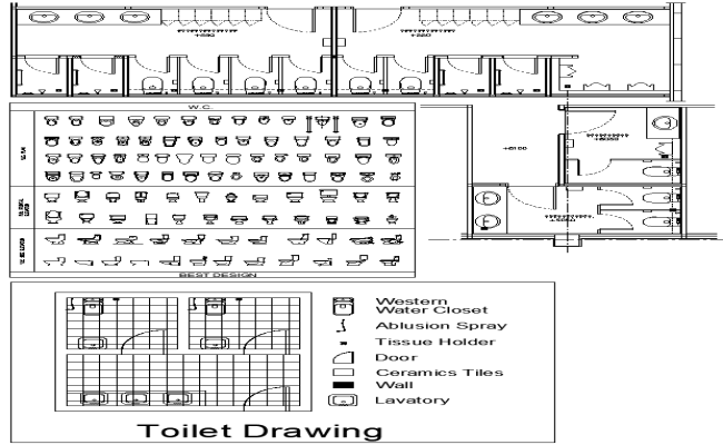 Toilet Detail drawing and Sanitary CAD Block DWG AutoCAD file