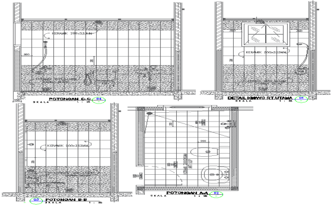 Toilet Elevation Layout Design with All View Details AutoCAD DWG