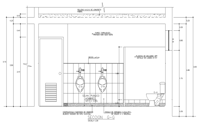 Toilet detailed Section with tile and interior detail DWG AutoCAD file