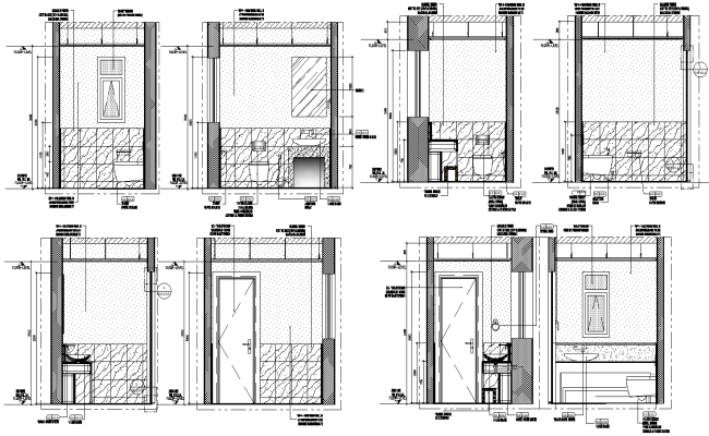 Toilet details option 4 types and elevation dwg autocad drawing .
