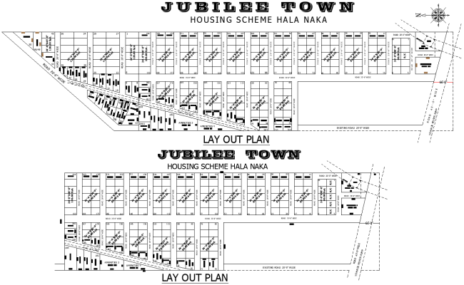 Town Housing Scheme Layout Design DWG File | Cadbull