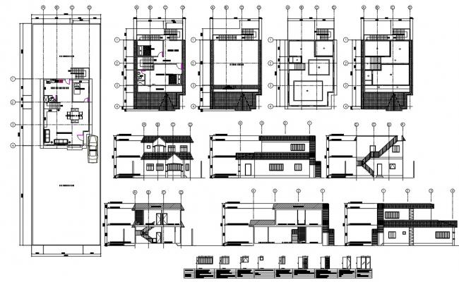 Two Storey Residential Plan DWG File