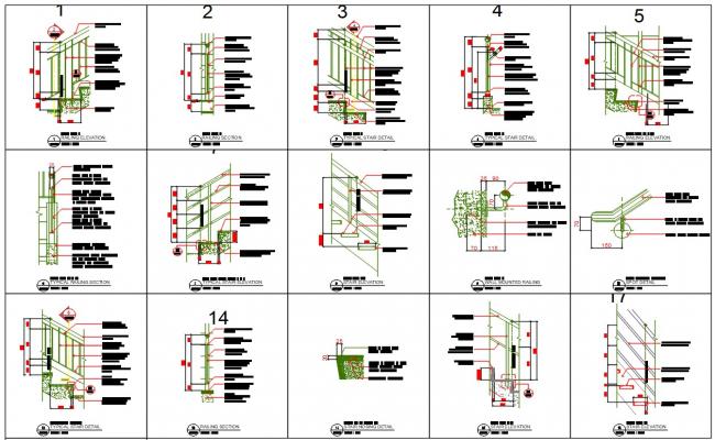 Typical Stair Construction CAD Drawing
