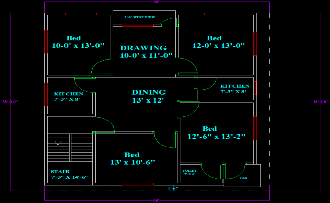 Residential Typical Floor Plane Efficient Layout Design File