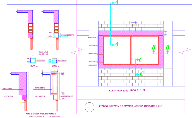  Typical Window Lintel Level Detail AutoCAD CAD File 