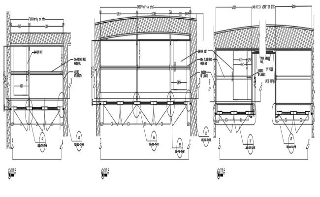 Metallic Structure Lockers Elevation Section And Plan Details Dwg File