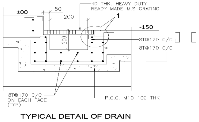 Typical details drain design dwg autocad drawing .