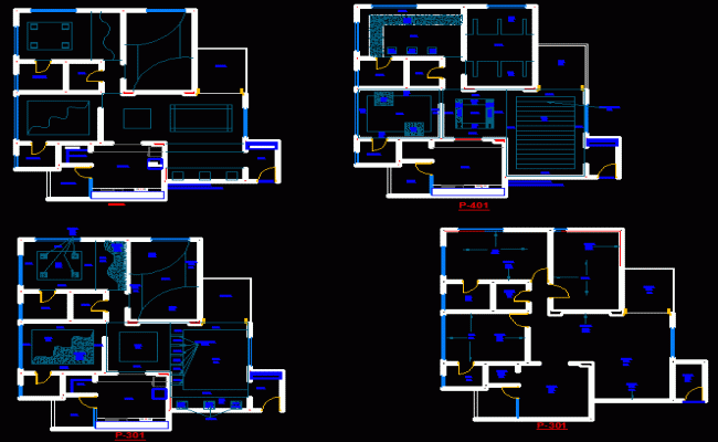Interior Ceiling and Wall Paint Layout Plans in AutoCAD Drawing