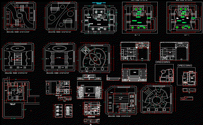Residential Ceiling Layout Design DWG CAD Plan with Lighting Detail