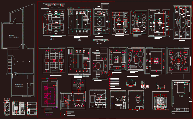 False Ceiling 2D Layout DWG File for Bedroom Interior Design Projects