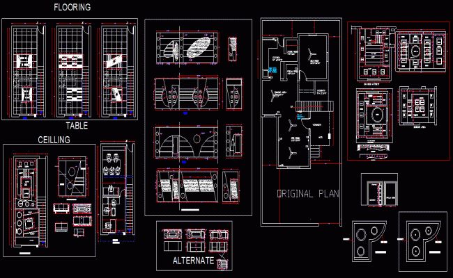 Residential False Ceiling Interior Layout CAD Drawing File Plan