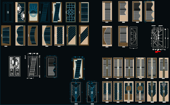 Wooden Jali Door DWG Design File for Architects and Interior Designers