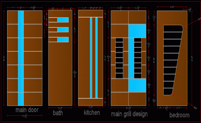 Wooden Door AutoCAD DWG File for Architects and Interior Designers
