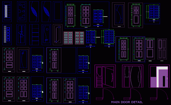 Accurate CAD Layout of Main and Single Doors DWG for Interior Projects