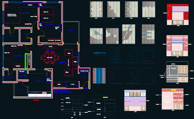 3BHK House Plan CAD DWG File with Interior Layout for Designers