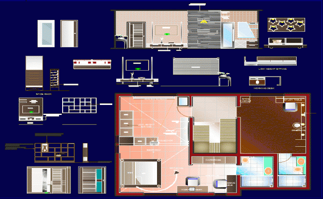 Hotel Room Interior Layout CAD DWG File for Architects and Designers