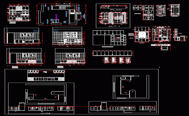 Modular Kitchen AutoCAD File with Detailed CAD Layout for Interiors