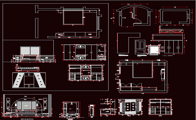 2D CAD Interior Furniture Layout for Residential and Office Interiors