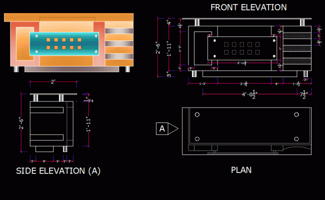 Modern Office Table Design CAD Drawing in 2D DWG Format File