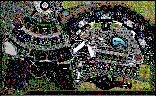 Luxury Resort Hotel Floor Layout Plan in AutoCAD Drawing File