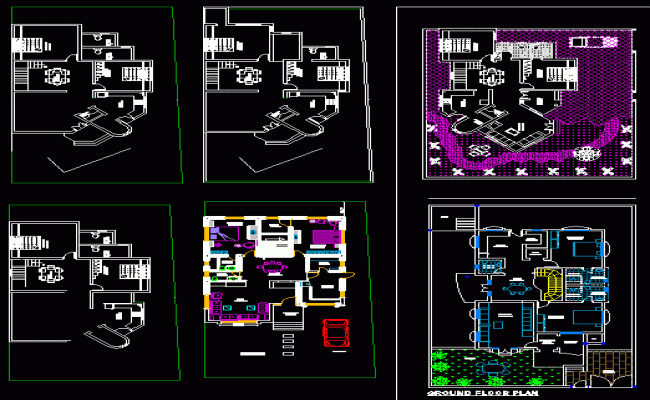2 BHK Single Storey House Plan AutoCAD DWG Drawing File Layout