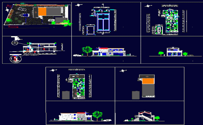 G plus 1 House Plan and Elevation in AutoCAD DWG Drawing Format