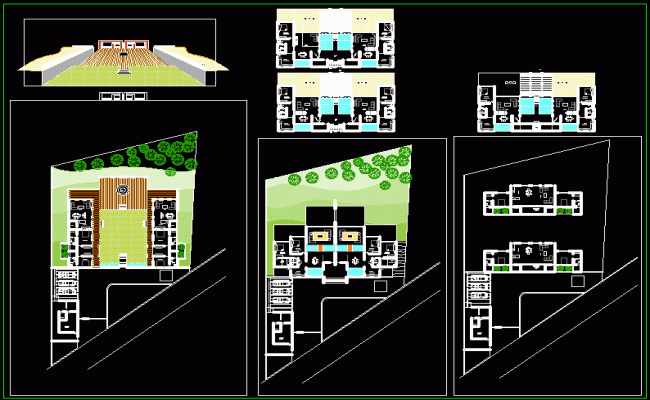 2BHK Farmhouse Floor Plan and Parking Layout AutoCAD DWG File