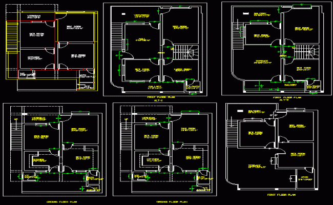 G Plus One House Floor Layout Plan in 2D AutoCAD File Format