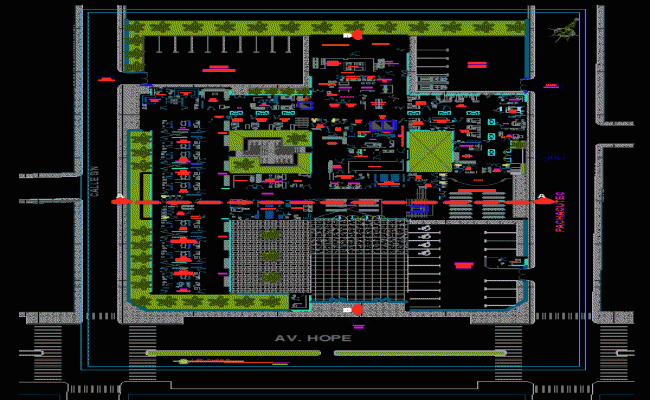 Modern Hospital Floor Layout With Medical Furniture CAD Block