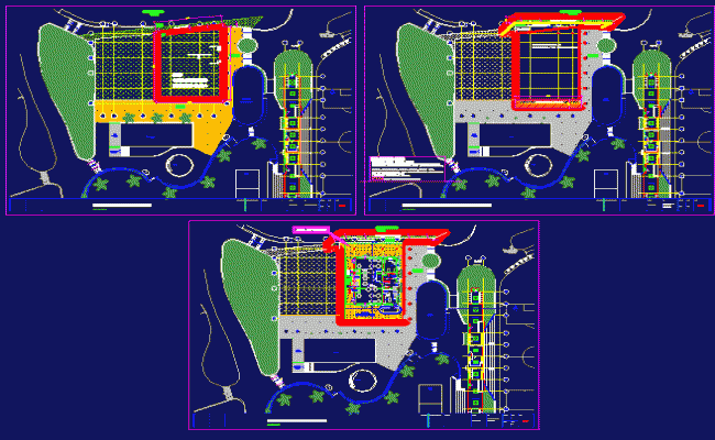 Detailed Clubhouse and Hotel Floor Layout AutoCAD DWG File Design