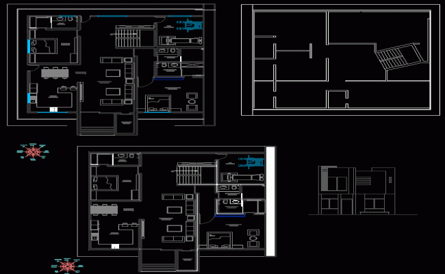 49x54 Luxury House Interior Plan with Detailed AutoCAD Drawing