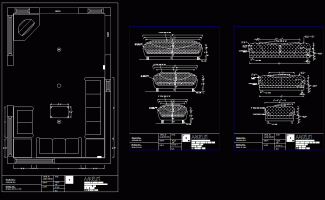 Drawing Room Sofa Layout AutoCAD File with Accurate Dimensions