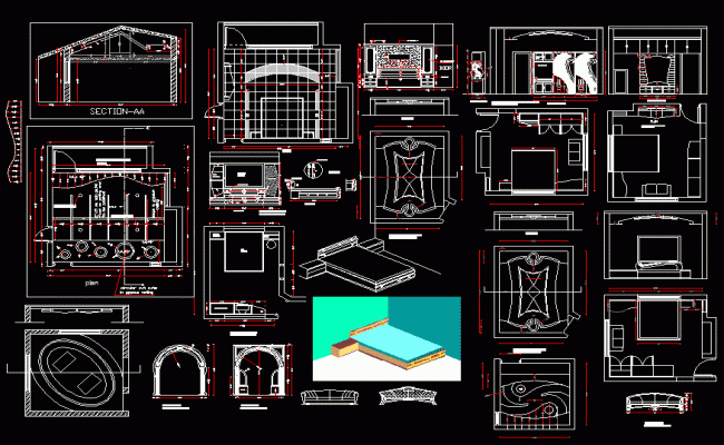 Master Bedroom Interior Layout DWG File for CAD Design Projects