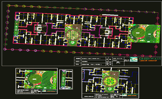 Courtyard Landscape Layout DWG File for AutoCAD Design Projects