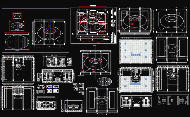 Modern Office Ceiling Layout DWG File with Furniture, Electrical Plan